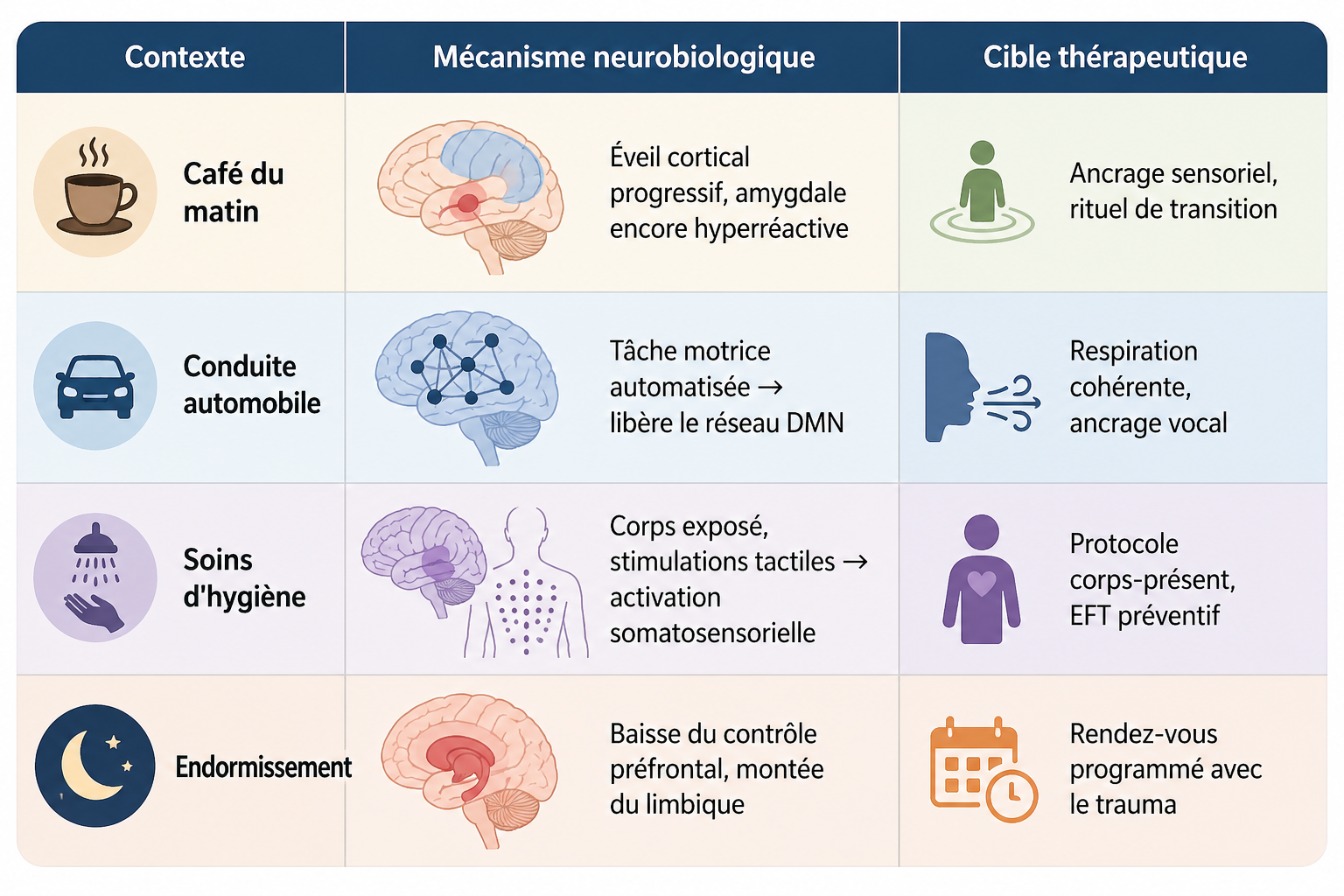 Les pensées traumatiques dans les moments de calme